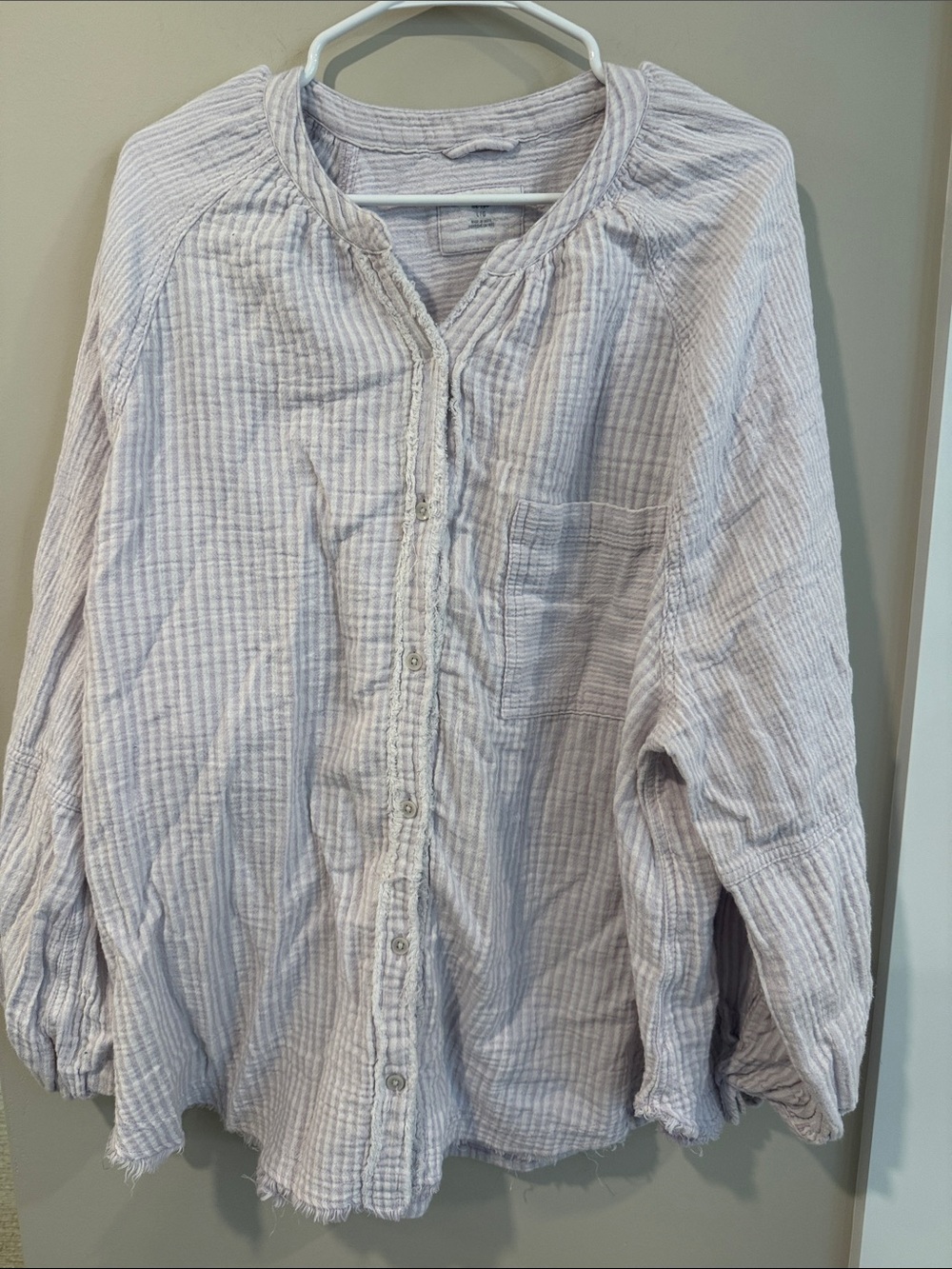 Aerie Light Lavender Button-Front Women's Gauze Shirt